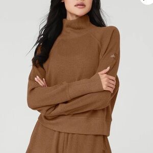 ALO Yoga Brown Cowl Neck Sweater